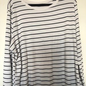 H & M White and Black striped Shirt. Plus Size